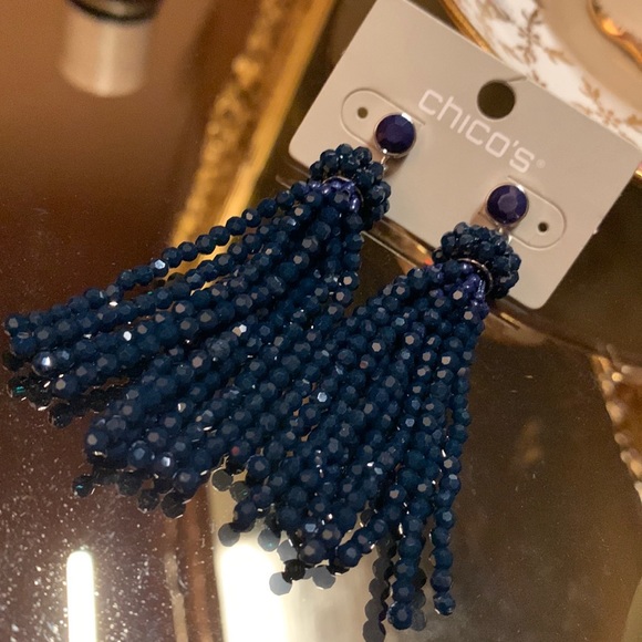 Chico's Jewelry Chicos Beaded Tassel Earrings Poshmark